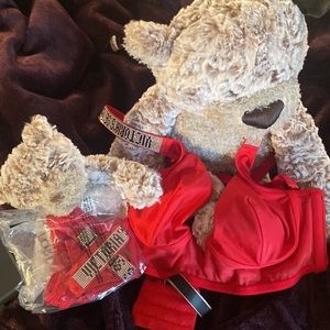 Bra and panty  thong never worn shine strap